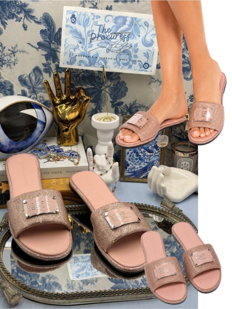 Marc Jacobs Nwob The Standard Supply Slide Sanda, Pink Crystal - Sz 39 Us9